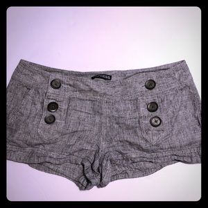 Express linen gray shorts